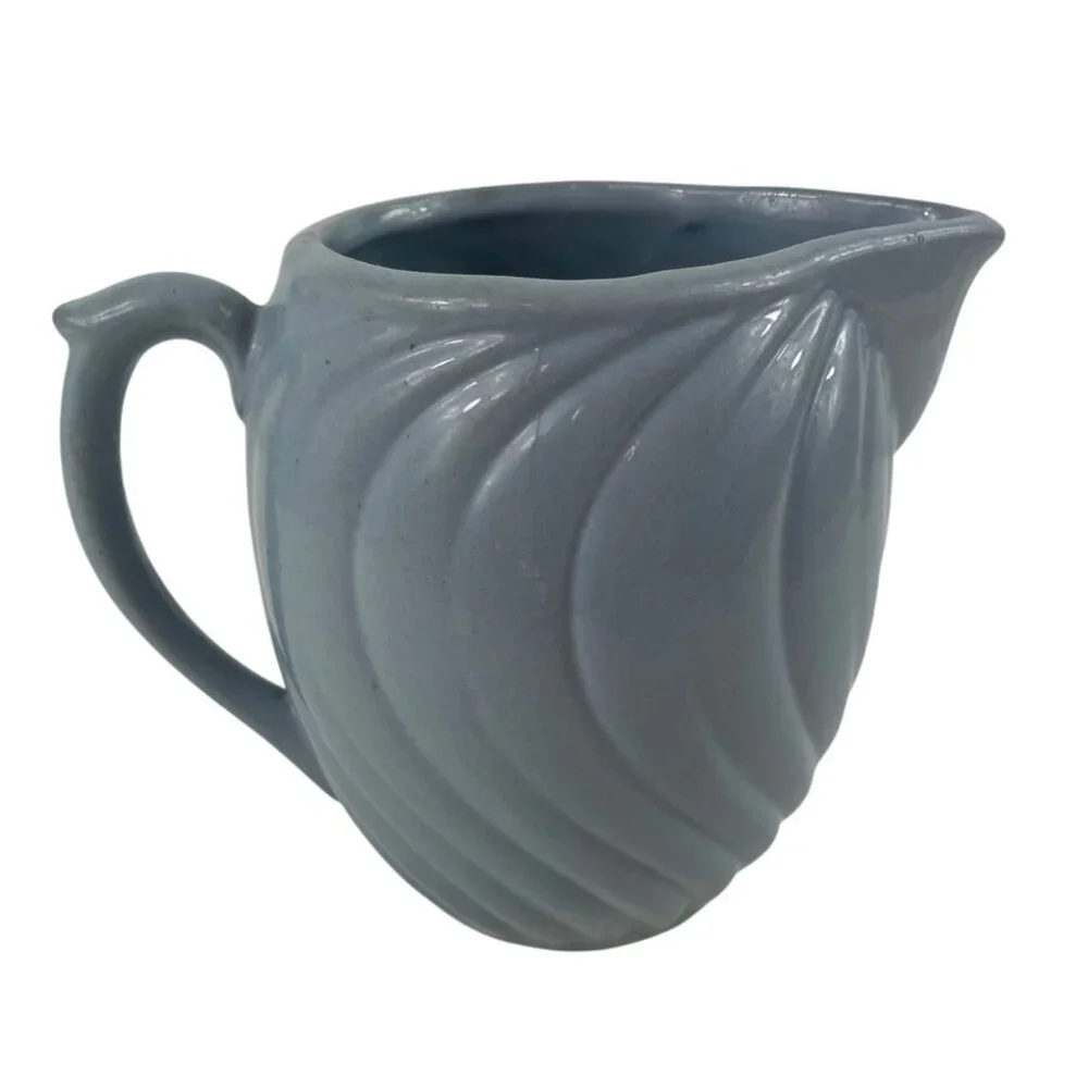 Vintage Blue Swirl Art Deco Ceramic Water Juice Pitcher - Picture 4 of 12